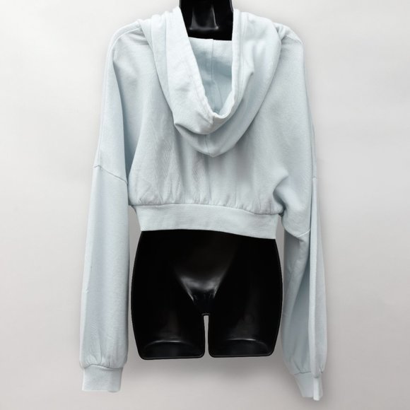 NWT OAK+FORT Cropped Powder Blue Hoodie - Picture 2 of 6